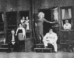(L-R) Frank Biancamano, Barbara Coggin, S. Edward Singer, Lisa Sloan, Jessica James, Wayne Knight and Bill Randolph in a scene from the Broadway production of the play "Gemini"