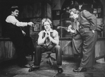 (L-R) Actors Jerry Mayer, Will Patton and Frederick Neumann in a scene from the NY Shakespeare Festival production of the play "Goose And Tom Tom".