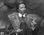 Actor Morgan Freeman in a scene from the Broadway production of the musical "The Gospel At Colonus".