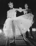 Actors David Carroll and Liliane Montevecchi in a scene from the Broadway production of the musical "Grand Hotel".