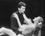 Actors Rex Smith and Liliane Montevecchi in a scene from the Broadway production of the musical "Grand Hotel".