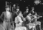 Bellhops and telephone operators in a scene from the Broadway production of the musical "Grand Hotel".