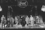 (L-R) Rex D. Hays, John Wylie, Michael Jeter, Jane Krakowski, Liliane Montevecchi, Karen Akers, Timothy Jerome, David Carroll and Kathi Moss in a scene from the Broadway production of the musical "Grand Hotel".