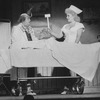 Stubby Kaye (L) in a scene from the Broadway production of the musical "Grind".