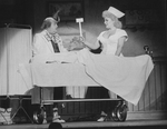 Stubby Kaye (L) in a scene from the Broadway production of the musical "Grind".