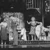 Stubby Kaye (R) and Joey Faye (2R, in drag) in a scene from the Broadway production of the musical "Grind".