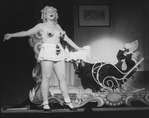 Joey Faye (R, in drag) in a scene from the Broadway production of the musical "Grind".