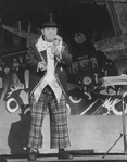 Stubby Kaye juggling in a scene from the Broadway production of the musical "Grind".