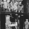 Stubby Kaye (R) in a scene from the Broadway production of the musical "Grind".