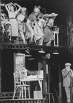 Stubby Kaye (R) in a scene from the Broadway production of the musical "Grind".