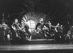 Scott Wise (C) and dancers performing "The Crapshooters' Dance" in a scene from the Broadway revival of the musical "Guys And Dolls".