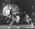 Scott Wise (C) and dancers performing "The Crapshooters' Dance" in a scene from the Broadway revival of the musical "Guys And Dolls".