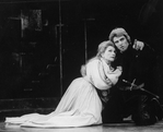 Christopher Walken as Hamlet and Anne Baxter as Gertrude in a scene from the American Shakespeare Theatre production of the play "Hamlet".