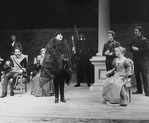 Bob Gunton as Claudius (L), Kathleen Widdoes as Gertrude (2L), Diane Venora as Hamlet (3L) and Pippa Pearthree as Ophelia (2R) in a scene from the NY Shakespeare Festival production of the play "Hamlet".