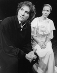 Kevin Kline as Hamlet (L) in a scene from the NY Shakespeare Festival production of the play "Hamlet".