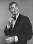 Comic Jerry Lewis mugging in promo shot for the pre-Broadway tour of the musical revue "Hellzapoppin".