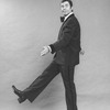 Comic Jerry Lewis mugging in a promo shot for the pre-Broadway tour of the musical revue "Hellzapoppin".