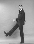 Comic Jerry Lewis mugging in a promo shot for the pre-Broadway tour of the musical revue "Hellzapoppin".