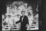 Comic Jerry Lewis with showgirls in a scene from the pre-Broadway tour of the musical revue "Hellzapoppin".