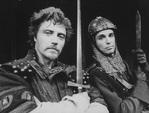 (L-R) Actors Christopher Walken and Chris Sarandon in a scene from the American Shakespeare Theatre production of the play "Henry IV".