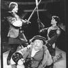 (L-R) Actors Christopher Walken, Roy Dotrice and Chris Sarandon in a scene from the American Shakespeare Theatre production of the play "Henry IV".