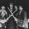 (L-R) Actors Christopher Walken, Roy Dotrice, Michael Allinson, Mary Wickes, Chris Sarandon in a scene from the American Shakespeare Theatre production of the play "Henry IV".