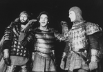Actors Mandy Patinkin (C) and Robert Westenberg (R) in a scene from the NY Shakespeare Festival Central Park production of the play "Henry IV".
