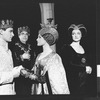Actors Kevin Kline (L) and Mary Elizabeth Mastrantonio (2R) in a scene from the NY Shakespeare Festival Central Park production of the play "Henry V"