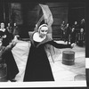 Actor Len Cariou (L) in a scene from the American Shakespeare Theatre production of the play "Henry V"