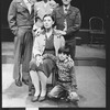 (L-R) Donnie Kehr, Mary Elizabeth Matrantonio, Bonnie Koloc, Josh Blake and Stephen Geoffreys in a scene from the Broadway production of the musical "The Human Comedy".