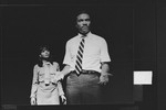 Billy Dee Williams as Dr. Martin Luther King, Jr. with Judyann Elder in a scene from the Broadway production of the musical play "I Have A Dream".