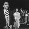 Billy Dee Williams as Dr. Martin Luther King, Jr. with Judyann Elder in a scene from the Broadway production of the musical play "I Have A Dream".