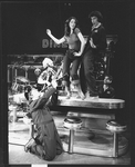 Joanna Gleason and Lenny Baker dancing in a scene from the Broadway production of the musical "I Love My Wife"