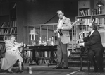 (R-L) Martin Gable, Rex Harrison and Julie Harris in a scene from the Broadway production of the play "In Praise Of Love"