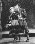 Danielle Ferland as Little Red Riding Hood and Robert Westenberg as the Wolf in a scene from the Broadway production of the musical "Into The Woods".