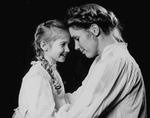 Liv Ullmann and Tara Kennedy in a scene from the Broadway production of the musical "I Remember Mama".