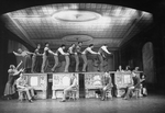Actress Jane Powell (4L) dancing atop a piano in a scene from the Broadway production of the musical "Irene"
