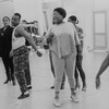 Mary Bond Davis (C) rehearsing a scene from the Broadway production of the musical "Jelly's Last Jam".