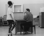 Tonya Pinkins and Gregory Hines rehearsing a scene from the Broadway production of the musical "Jelly's Last Jam".