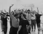 (L-R) Keith David and Gregory Hines rehearsing a scene from the Broadway production of the musical "Jelly's Last Jam".