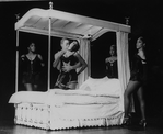 Gregory Hines (as Jelly Roll Morton) and Tonya Pinkins in a bed in a scene from the Broadway production of the musical "Jelly's Last Jam".