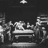 Gregory Hines (C) as Jelly Roll Morton playing pool in a scene from the Broadway production of the musical "Jelly's Last Jam".