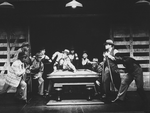 Gregory Hines (C) as Jelly Roll Morton playing pool in a scene from the Broadway production of the musical "Jelly's Last Jam".