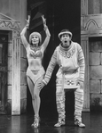 Tony Roberts (R) performing "Comedy Tonight" with actress Moaureen Moore (L) from the musical "A Funny Thing Happened On The Way To The Forum" in a scene from the Broadway production of the musical "Jerome Robbins' Broadway".