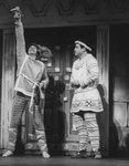 (L-R) Joey McNeely and Jason Alexander performing "Comedy Tonight" from the musical "A Funny Thing Happened On The Way To The Forum" in a scene from the Broadway production of the musical "Jerome Robbins' Broadway".
