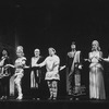 Jason Alexander (C) and Debbie Shapiro (3L) performing "Comedy Tonight" from the musical "A Funny Thing Happened On The Way To The Forum" in a scene from the Broadway production of the musical "Jerome Robbins' Broadway".