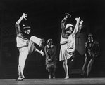 (L-R) Angelo M. Fraboni, Susann Fletcher, Elaine Wright and Troy Meyers performing "Charleston" from the musical "Billion Dollar Baby" in a scene from the Broadway production of the musical "Jerome Robbins' Broadway".