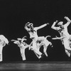 Scott Wise (L), Michael Kubala (R) and Robert La Fosse (C) with other sailors performing "New York, New York" from the musical "On The Town" in a scene from the Broadway production of the musical "Jerome Robbins' Broadway".