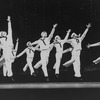 Scott Wise (L), Michael Kubala (2R) and Robert La Fosse (C) with other sailors performing "New York, New York" from the musical "On The Town" in a scene from the Broadway production of the musical "Jerome Robbins' Broadway".