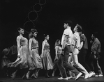 Scott Wise (5R) and Robert La Fosse (4R) performing "Dance At The Gym" in a scene from the musical "West Side Story" in a scene from the Broadway production of the musical "Jerome Robbins' Broadway".